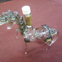 BOTTIGLIA PER LIQUORI VETRO MURANO CAVALLO VINTAG