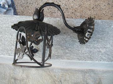 Portalampada in ferro battuto