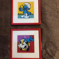 quadretti a punto croce personaggio Pluto e Puffo