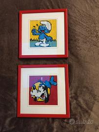 quadretti a punto croce personaggio Pluto e Puffo