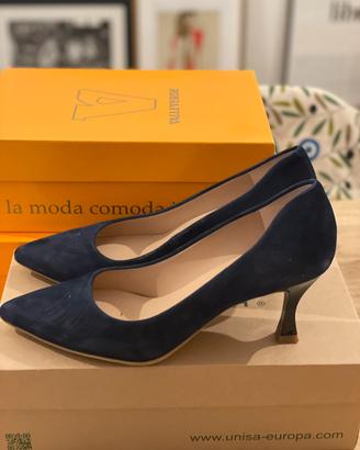 Décolleté UNISA blu camoscio n.40 – come nuove