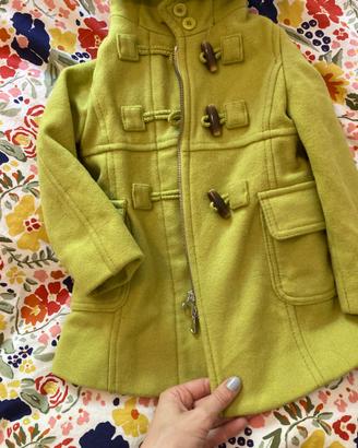 Cappotto Peacoat Bambina Benetton Verde in Lana