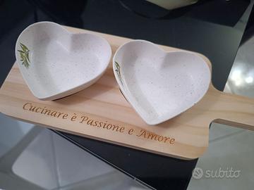 Antipastiera/set aperitivo linea cuore 