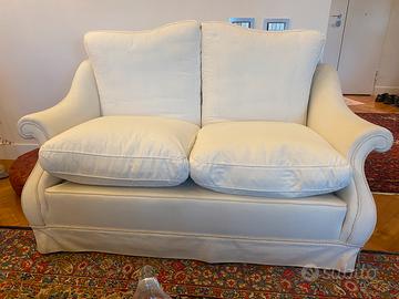 Divano Bianco 2 Posti in Piuma