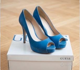 Scarpe Décolleté Peep Toe Guess Blu Elettrico