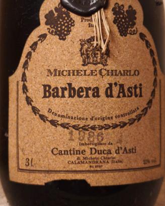 bottiglia 3 litri barbera da arredamento 