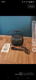 Radio karaoke con microfono per cassette