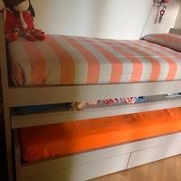 Letto a castello legno colore grigio melange