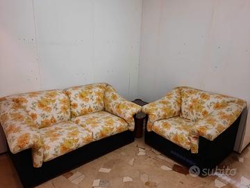 Salotto divano e 2 poltrone a fiori