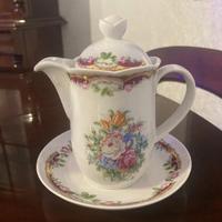 Teiera porcellana Limoges francese dipinta a mano