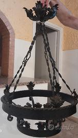 lampadario in ferro battuto 