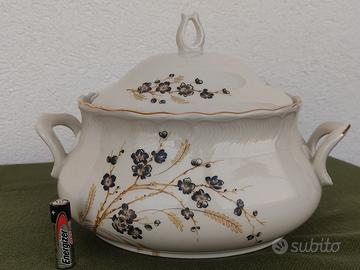 Real Tognana Zuppiera porcellana filo d'oro D.20cm