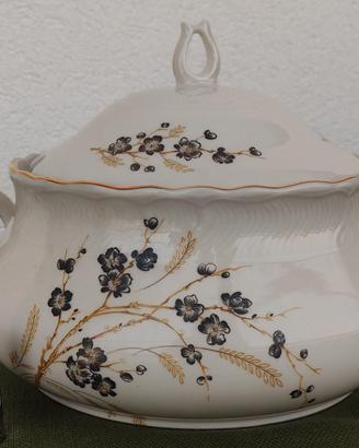 Real Tognana Zuppiera porcellana filo d'oro D.20cm