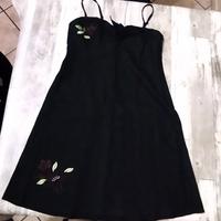 Vestito nero da donna estivo con ricami 48