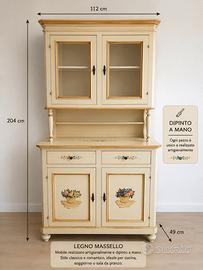 Madia legno massello dipinta a mano