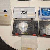 Lotto 6 scatole pesca Plano - Fox - Daiwa