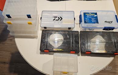 Lotto 6 scatole pesca Plano - Fox - Daiwa