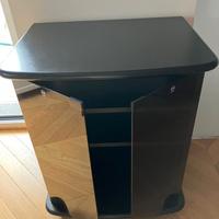 Mobiletto TV nero con vetro temperato fumè