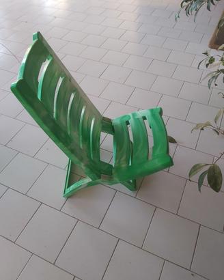 Spiaggiola sdraio verde per spiaggia