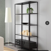 LIBRERIA VITTSJÖ Scaffale, marrone-nero/vetro X2