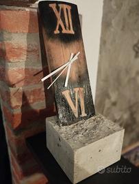 orologio legno cemento