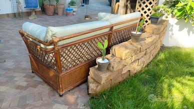 Divano 3 posti in vimini 