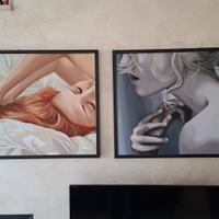 Quadri con cornici dipinti a mano - Olio su tela