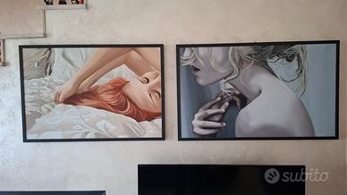 Quadri con cornici dipinti a mano - Olio su tela