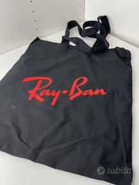 Tote bag Ray-Ban nera con stampa rossa