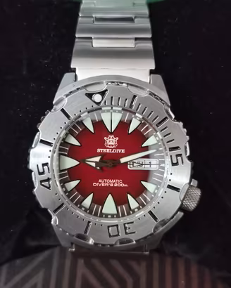 OROLOGIO AUTOMATICO STEELDIVE-SD1984 RED