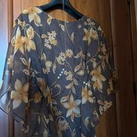 Blusa fiori arancioni marrone
