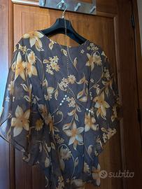 Blusa fiori arancioni marrone