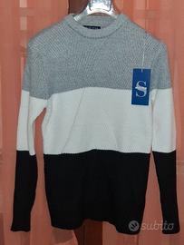 Maglione Maglia Donna Tricolore Caldo Morbidissimo