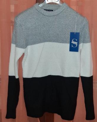 Maglione Maglia Donna Tricolore Caldo Morbidissimo