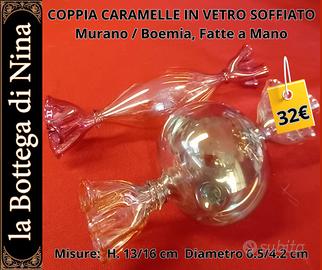 COPPIA CARAMELLE IN VETRO SOFFIATO – Murano / Boem