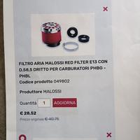 Filtro aria Malossi