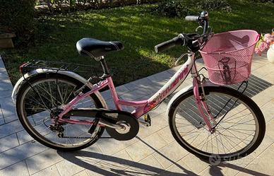 Bici ragazza donna 24" Galetti rosa e bianca