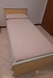 Letto singolo con materasso in lana merinos nuovo