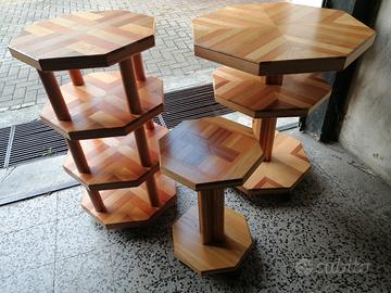 arredo: tavolo,sgab.ecc.legno massello ottagonale 