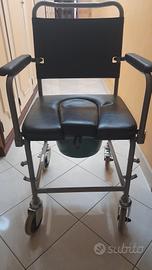 Sedia wc per anziani con rotelle 