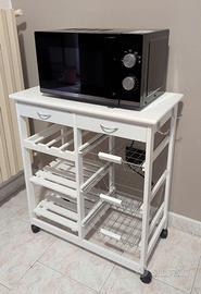 Carrello da cucina salvaspazio bianco