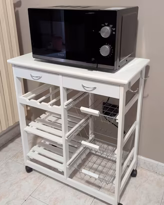 Carrello da cucina salvaspazio bianco