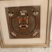 Quadro di sabbia dei nativi americani Navajos.