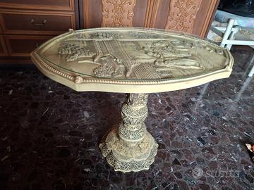 Tavolino cinese vintage in pasta di marmo