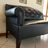 Divano 2 posti in vera pelle Bracciolo Estraibile