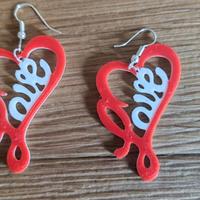 orecchini con scritta love