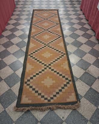 tappeto guida Kilim indiano 3,15x0,82cm
