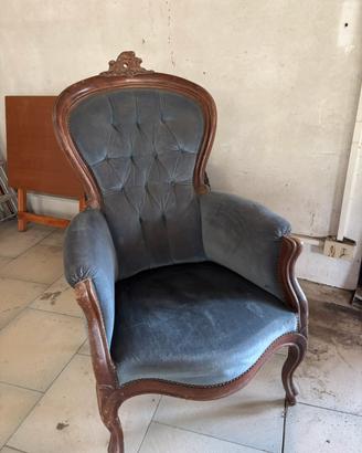 Poltrona elegante vintage stile Luigi Filippo