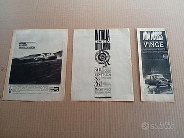3 x Pubblicita' BMC Mini Morris Cooper originali
