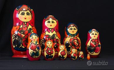 Matriosca artigianale vintage Bielorussia 10 pezzi